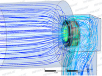 CFD flow field trace of a certain new box-type centrifugal fan of INFINAIR 