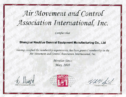 AMCA membership certificate